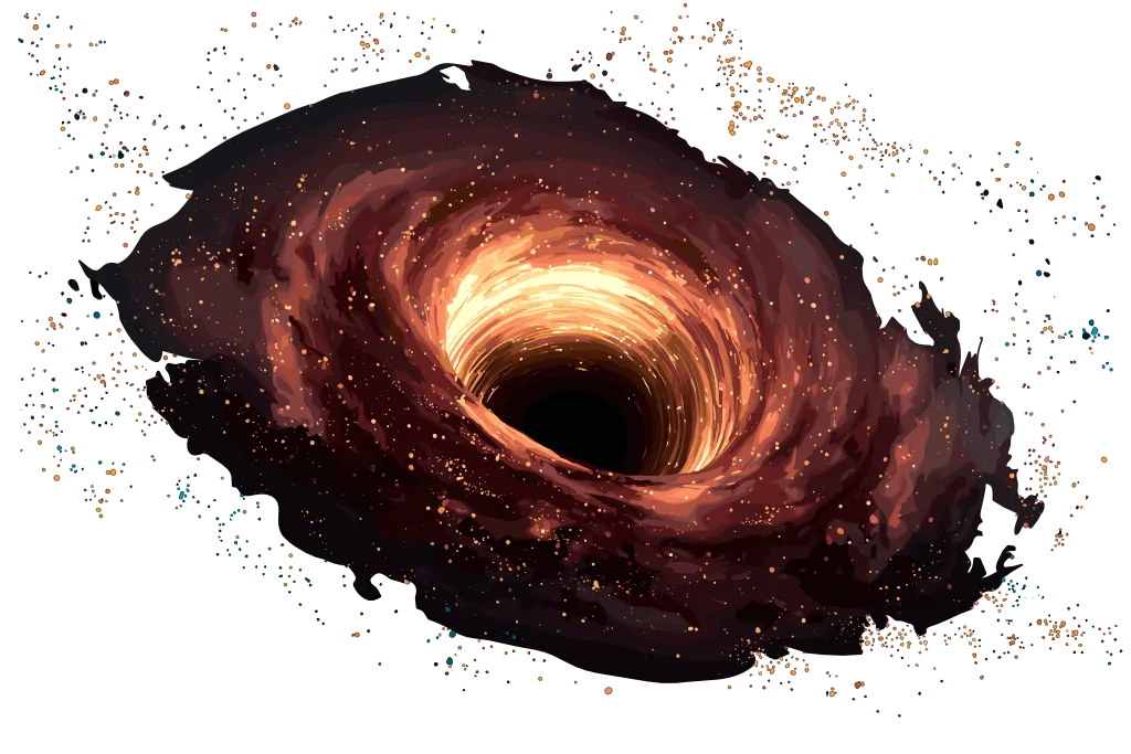 Drawing of a black hole